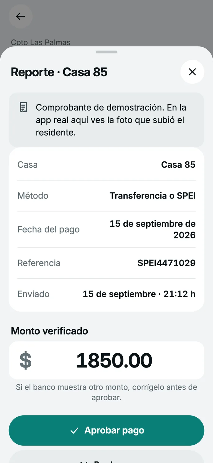 Revisión de un reporte de pago